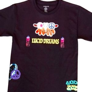 Lucid FC Black Graphic-Print T-Shirt,Small(Tall/Medium), Black+Print Graphic